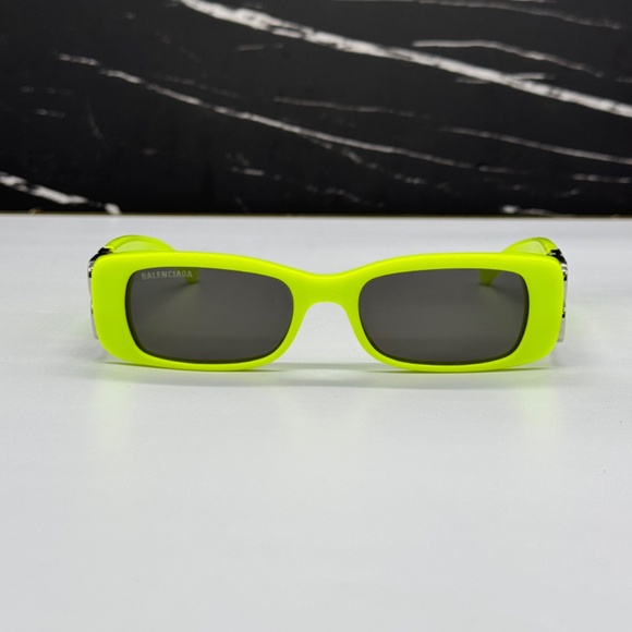 NEW BB0096S 008 BALENCIAGA YELLOW GREY SQUARE WOMEN BALENCIAGA SUNGLASSES - Picture 4 of 10